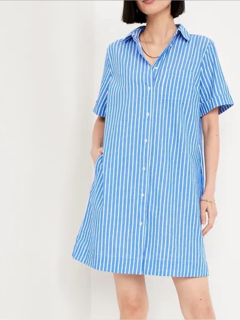Striped Mini Shirt Dress Old Navy Blue